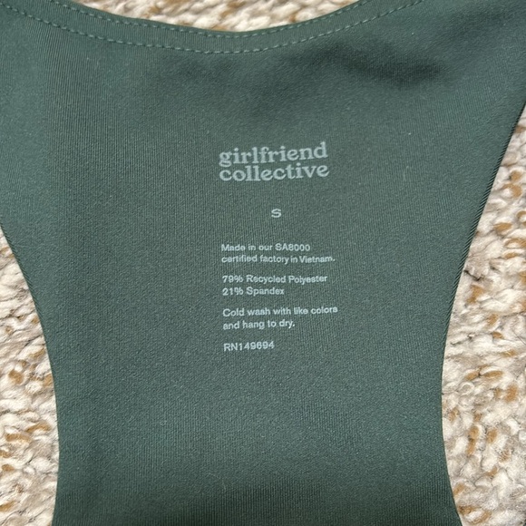 Girlfriend Collective dark green sports bra S - Picture 2 of 4